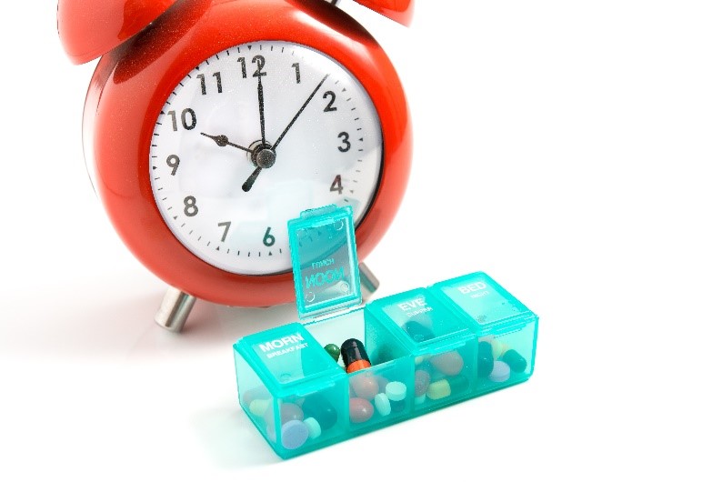Pill Box and Alarm Clock
